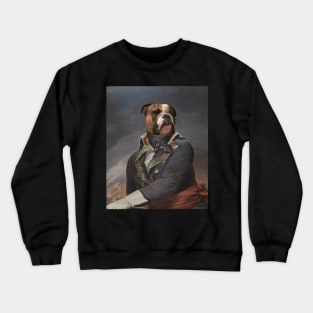 Oil Painting Soldier Dog Portrait Crewneck Sweatshirt